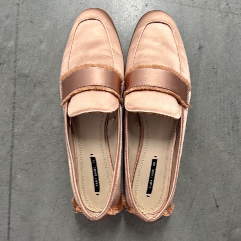 Pink Loafers with Metallic Accent